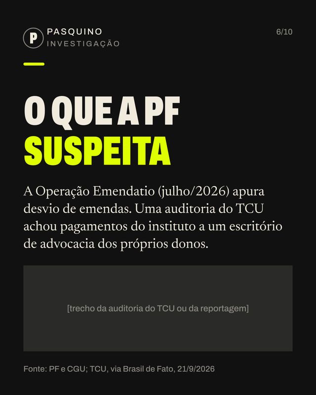 Card do carrossel A emenda de R$ 199.999,79 e a Polícia Federal
