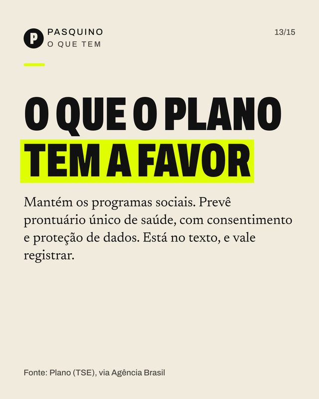 Card do carrossel O plano de governo sem números