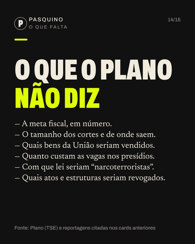 Card do carrossel O plano de governo sem números